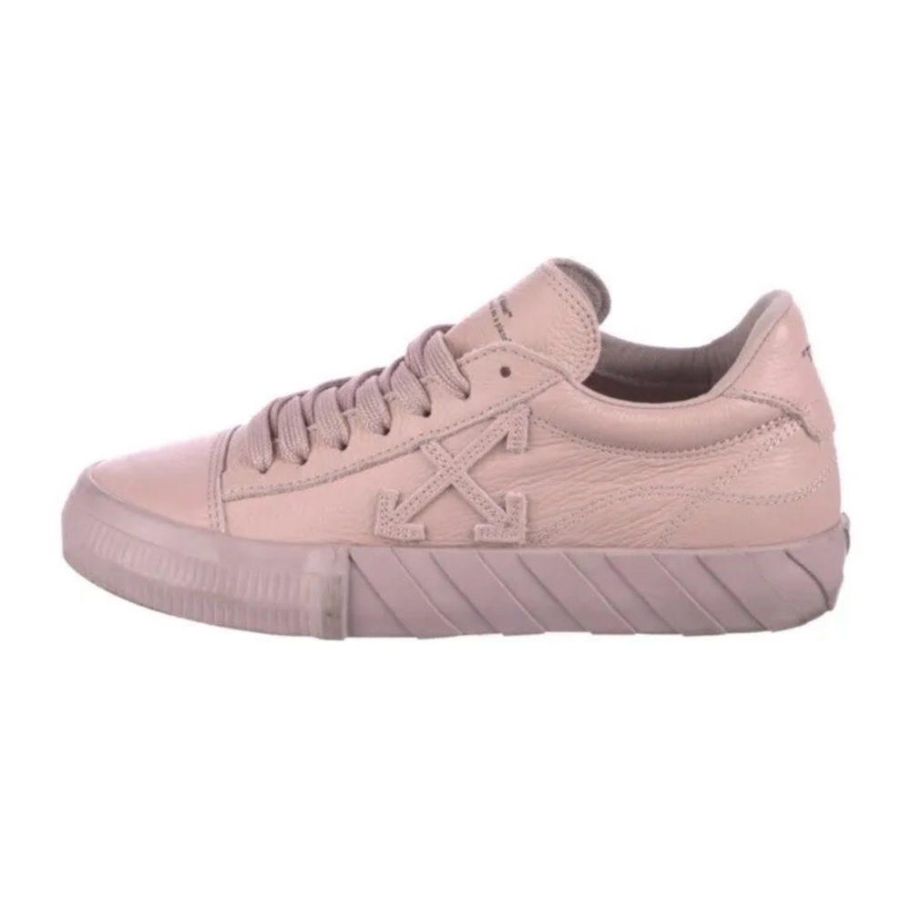 Off-White Pink Leather Low Top Sneakers Size IT 38